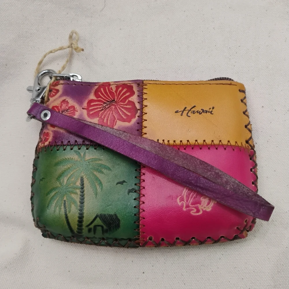 Aloha From Hawaii Handcrafted Multicolored Wristlet / Coin Purse NWOT